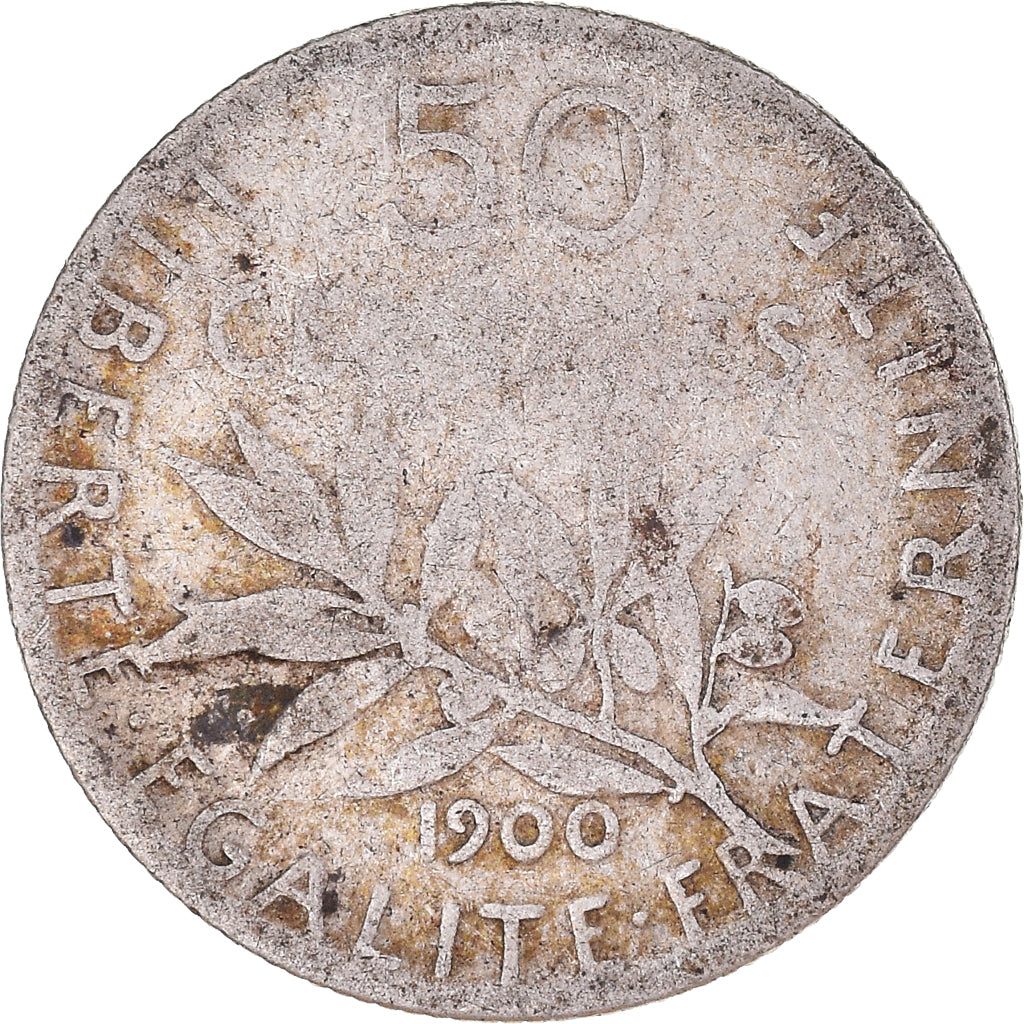 Monnaie, France, Semeuse, 50 Centimes, 1900, Paris, TB, Argent, Gadoury:420