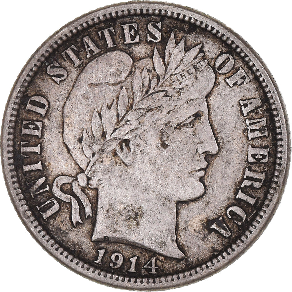 Münze, Vereinigte Staaten, Barber Dime, Dime, 1914, U.S. Mint, Philadelphia