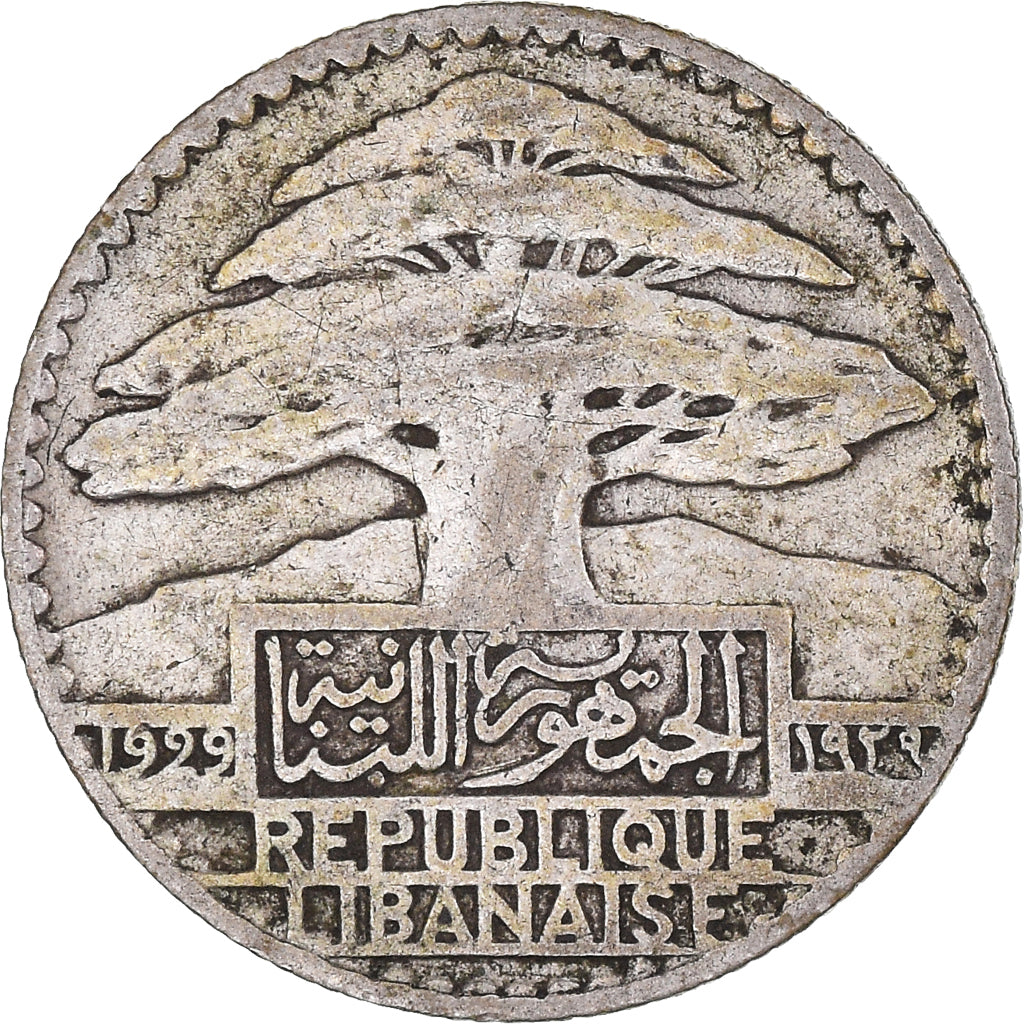 Münze, Lebanon, 10 Piastres, 1929, SS, Silber, KM:6