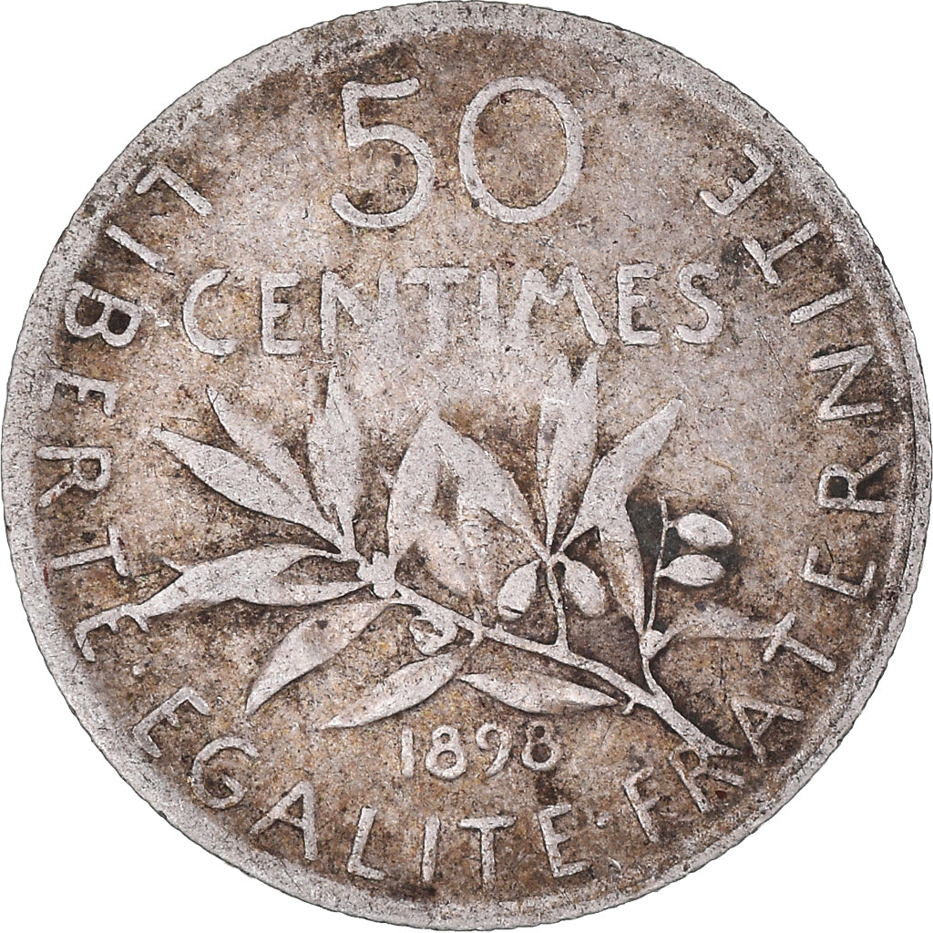 Monnaie, France, Semeuse, 50 Centimes, 1898, Paris, TTB, Argent, Gadoury:420
