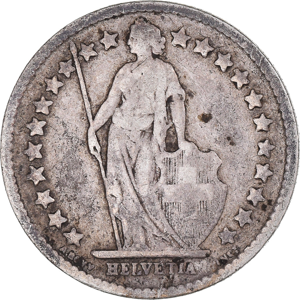 Coin, Switzerland, 1/2 Franc, 1900, Bern, VF(20-25), Silver, KM:23