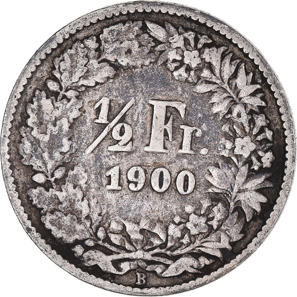 Coin, Switzerland, 1/2 Franc, 1900, Bern, VF(20-25), Silver, KM:23