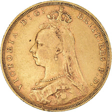 Coin, Great Britain, Victoria, Sovereign, 1889, EF(40-45), Gold, KM:767