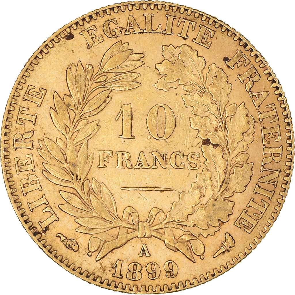 Coin, France, Cérès, 10 Francs, 1899, Paris, AU(50-53), Gold, KM:830