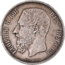 Coin, Belgium, Leopold II, 5 Francs, 5 Frank, 1870, Brussels, EF(40-45), Silver