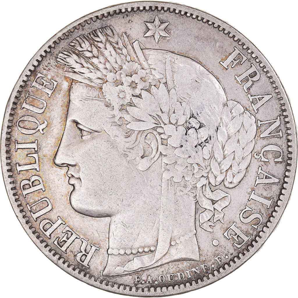 Münze, Frankreich, Cérès, 5 Francs, 1850, Paris, S+, Silber, KM:761.1