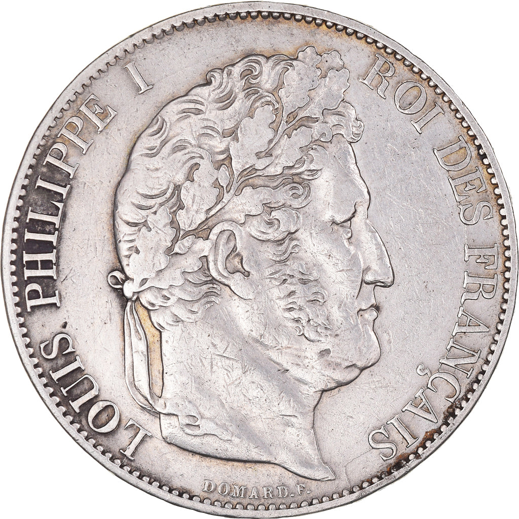 Coin, France, Louis-Philippe, 5 Francs, 1844, Strasbourg, VF(30-35), Silver