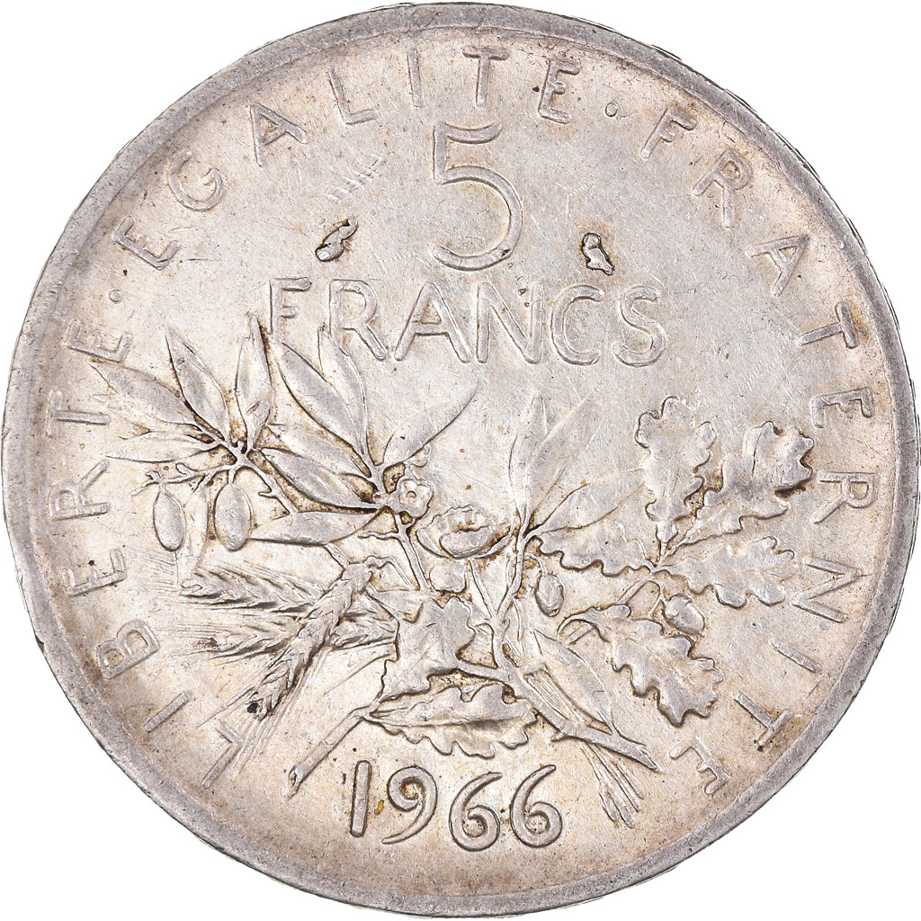 Monnaie, France, Semeuse, 5 Francs, 1966, TTB+, Argent, Gadoury:770, KM:926