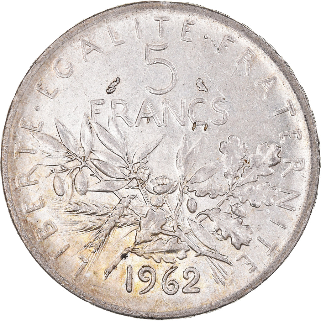 Moneda, Francia, Semeuse, 5 Francs, 1962, EBC, Plata, KM:926, Gadoury:770