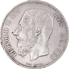Coin, Belgium, Leopold II, 5 Francs, 5 Frank, 1873, EF(40-45), Silver, KM:24