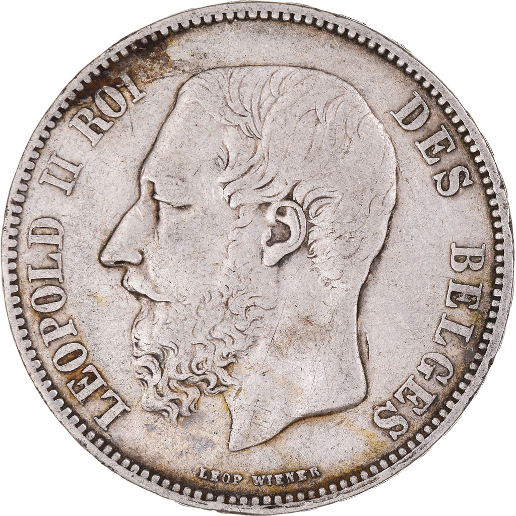 Monnaie, Belgique, Leopold II, 5 Francs, 5 Frank, 1868, TB+, Argent, KM:24