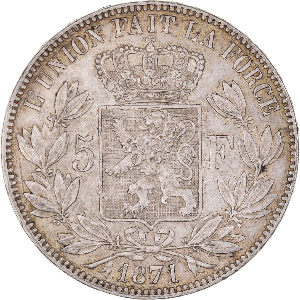 Monnaie, Belgique, Leopold II, 5 Francs, 5 Frank, 1871, TB+, Argent, KM:24