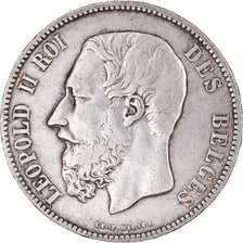 Munten, België, Leopold II, 5 Francs, 5 Frank, 1871, FR+, Zilver, KM:24