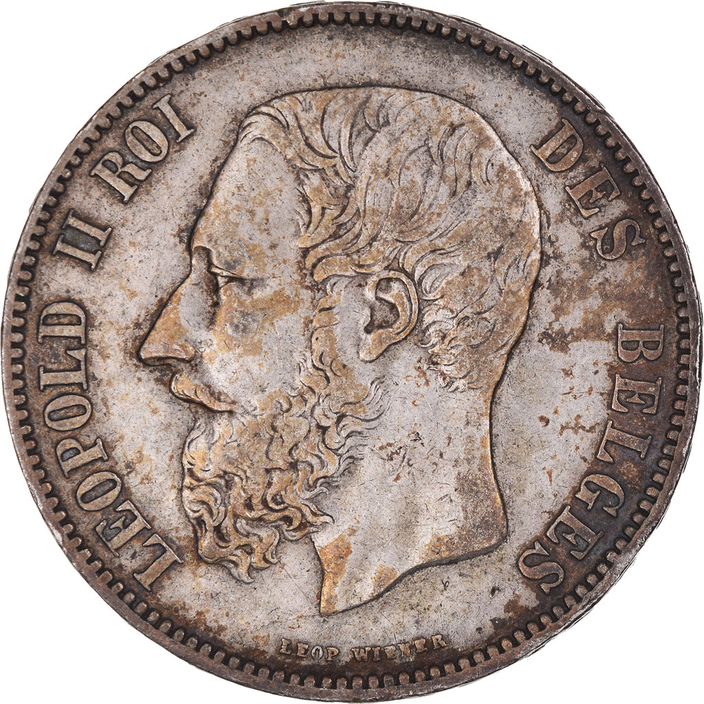 Coin, Belgium, Leopold II, 5 Francs, 5 Frank, 1873, EF(40-45), Silver, KM:24