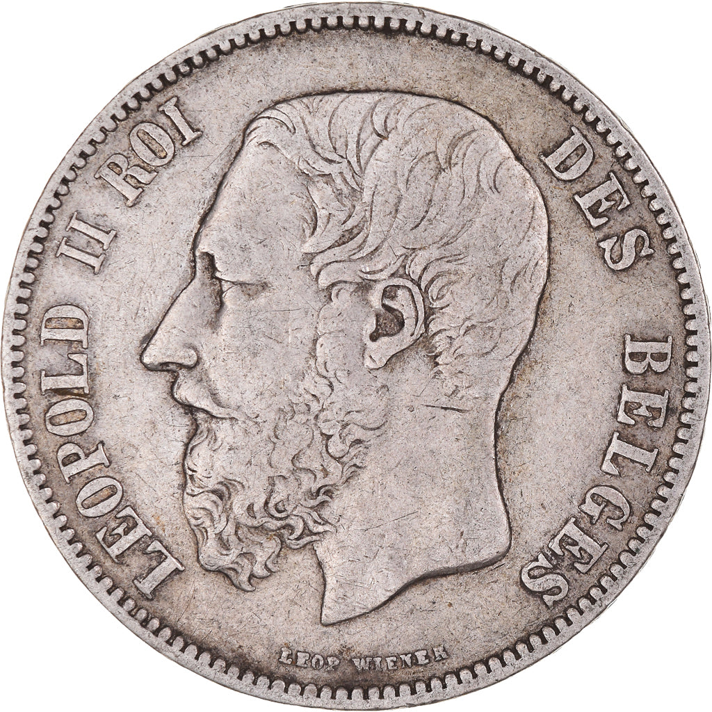 Coin, Belgium, Leopold II, 5 Francs, 5 Frank, 1873, EF(40-45), Silver, KM:24
