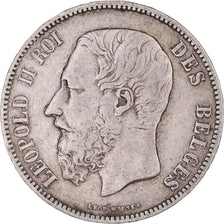 Coin, Belgium, Leopold II, 5 Francs, 5 Frank, 1873, EF(40-45), Silver, KM:24