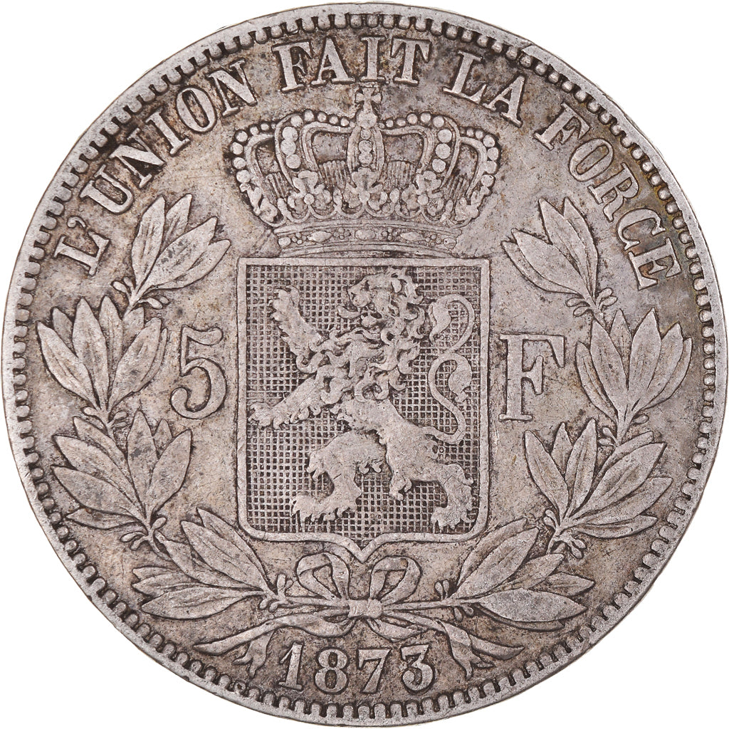 Coin, Belgium, Leopold II, 5 Francs, 5 Frank, 1873, EF(40-45), Silver, KM:24