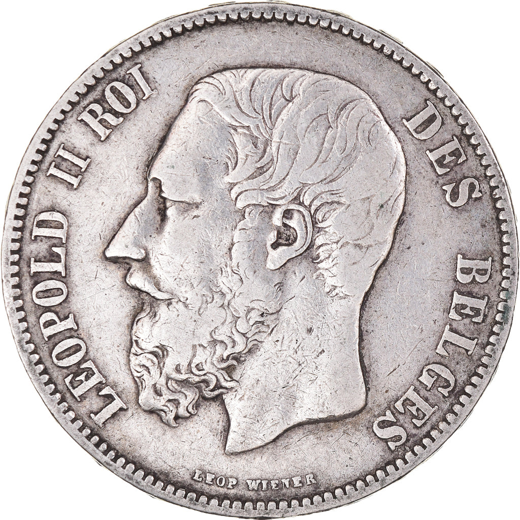 Münze, Belgien, Leopold II, 5 Francs, 5 Frank, 1873, SS, Silber, KM:24