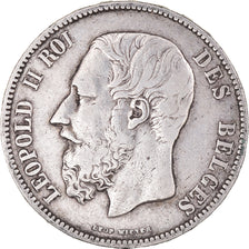 Münze, Belgien, Leopold II, 5 Francs, 5 Frank, 1873, SS, Silber, KM:24