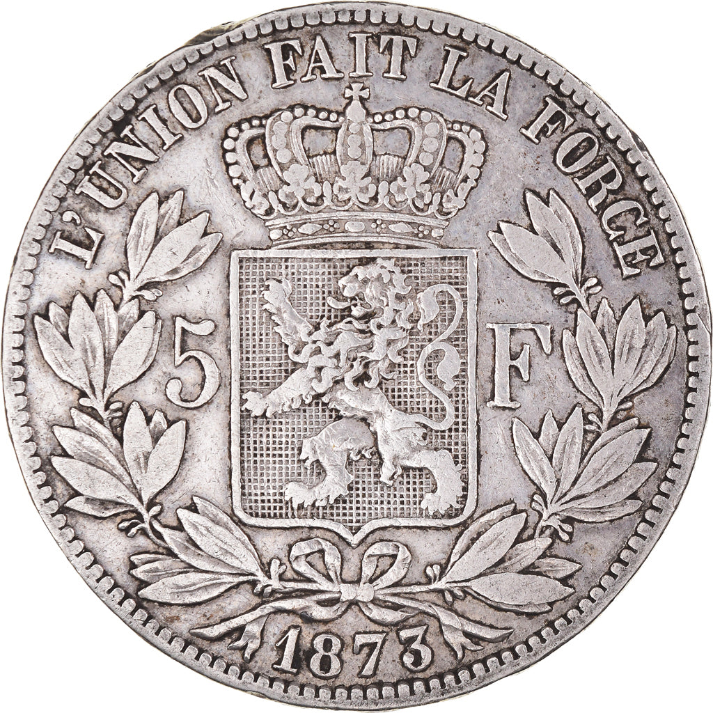 Münze, Belgien, Leopold II, 5 Francs, 5 Frank, 1873, SS, Silber, KM:24