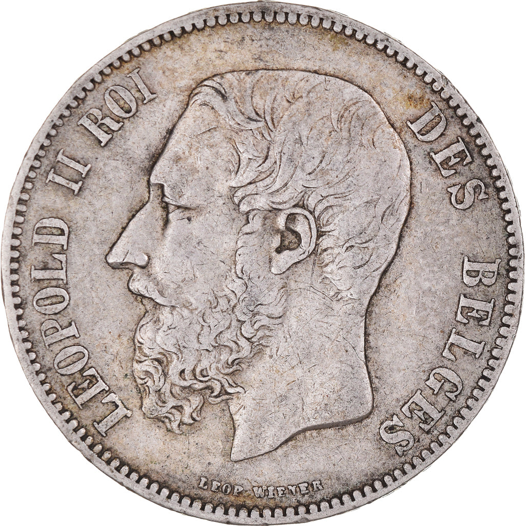 Münze, Belgien, Leopold II, 5 Francs, 5 Frank, 1873, SS, Silber, KM:24