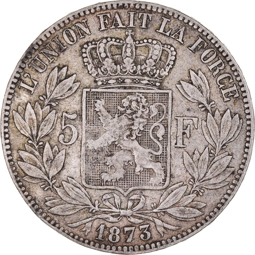 Münze, Belgien, Leopold II, 5 Francs, 5 Frank, 1873, SS, Silber, KM:24