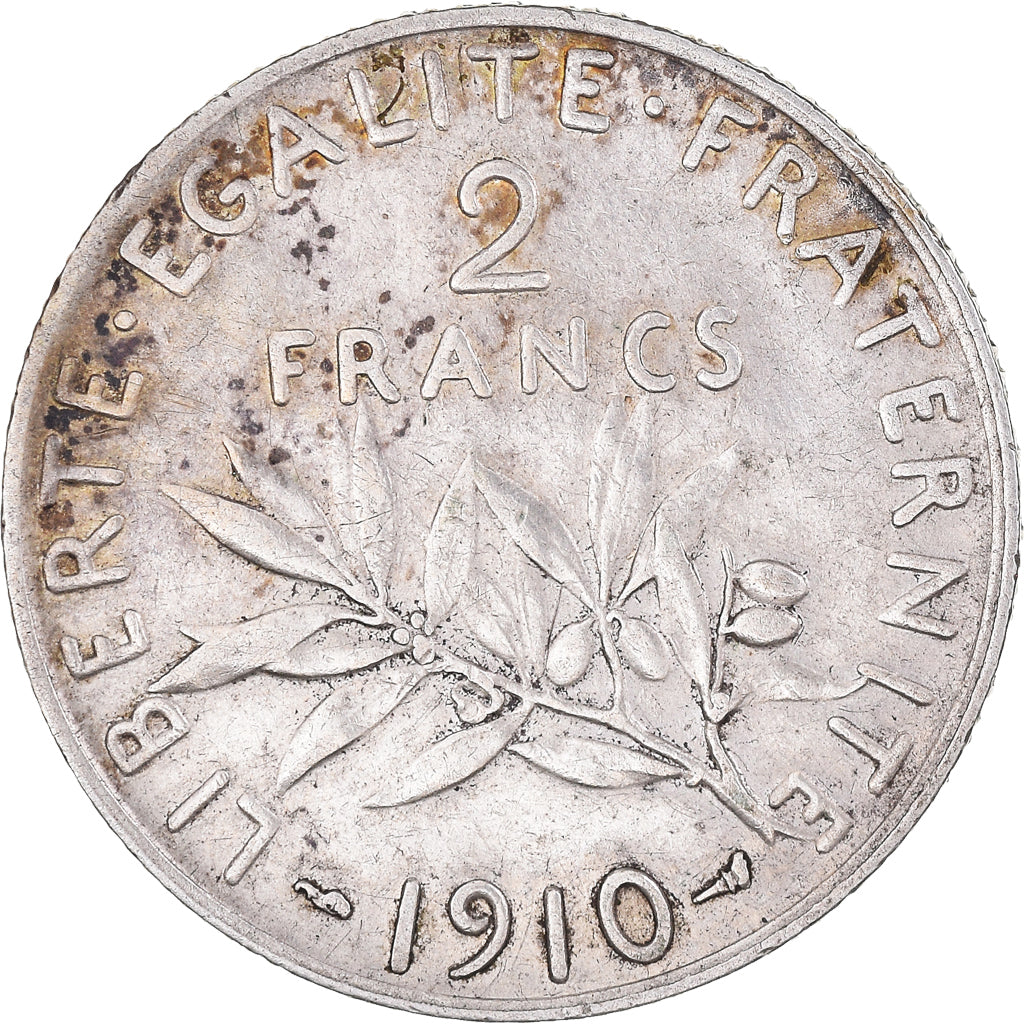 Coin, France, Semeuse, 2 Francs, 1910, Paris, EF(40-45), Silver, KM:845.1