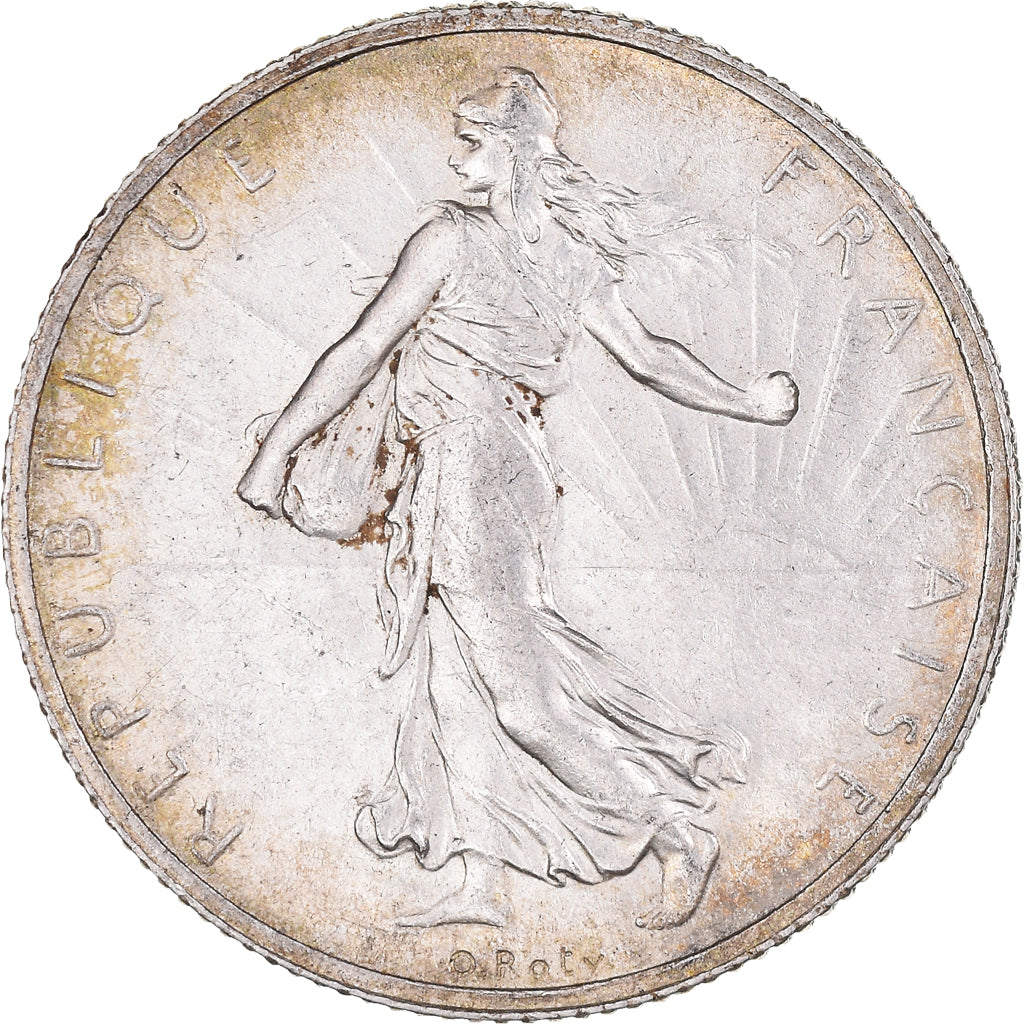 Coin, France, Semeuse, 2 Francs, 1915, Paris, AU(55-58), Silver, KM:845.1, Le