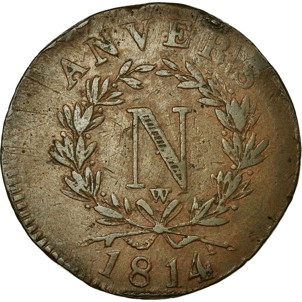 Coin, FRENCH STATES, ANTWERP, 10 Centimes, 1814, Antwerp, EF(40-45), Bronze