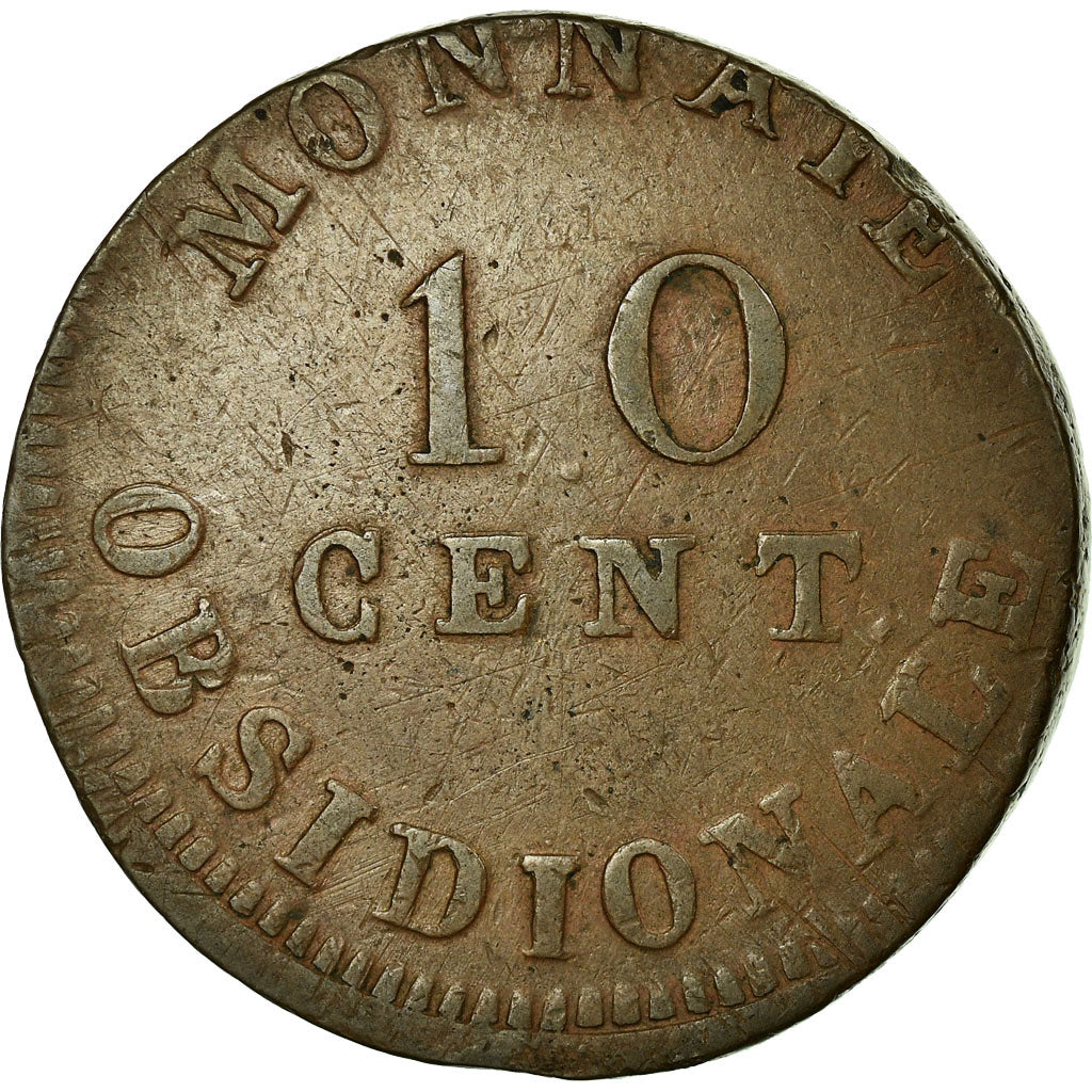 Coin, FRENCH STATES, ANTWERP, 10 Centimes, 1814, Antwerp, EF(40-45), Bronze