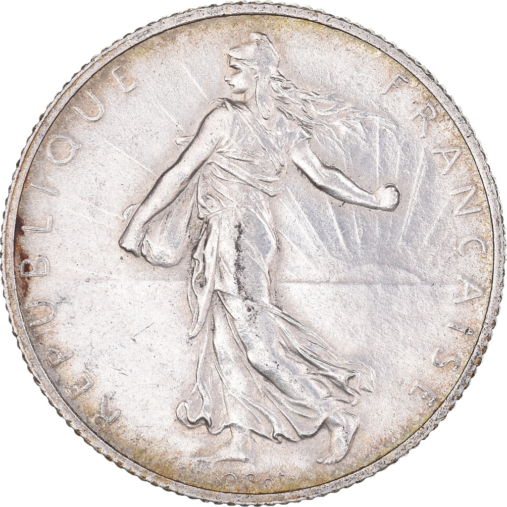 Coin, France, Semeuse, 2 Francs, 1916, Paris, AU(55-58), Silver, KM:845.1