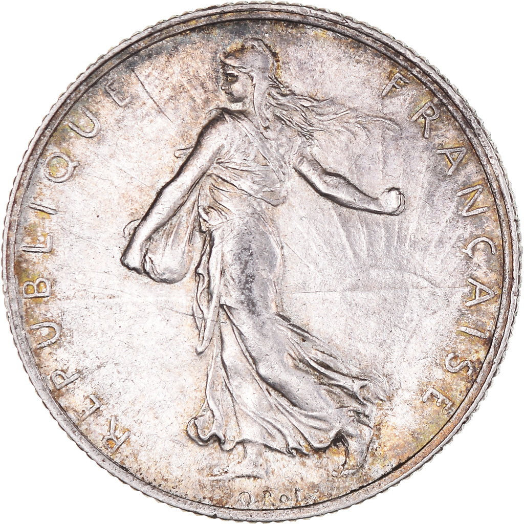 Coin, France, Semeuse, 2 Francs, 1919, Paris, AU(55-58), Silver, KM:845.1
