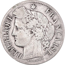 Münze, Frankreich, Cérès, 2 Francs, 1871, Bordeaux, S+, Silber, KM:817.2