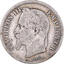Münze, Frankreich, Napoléon III, 2 Francs, 1870, Paris, SGE+, Silber