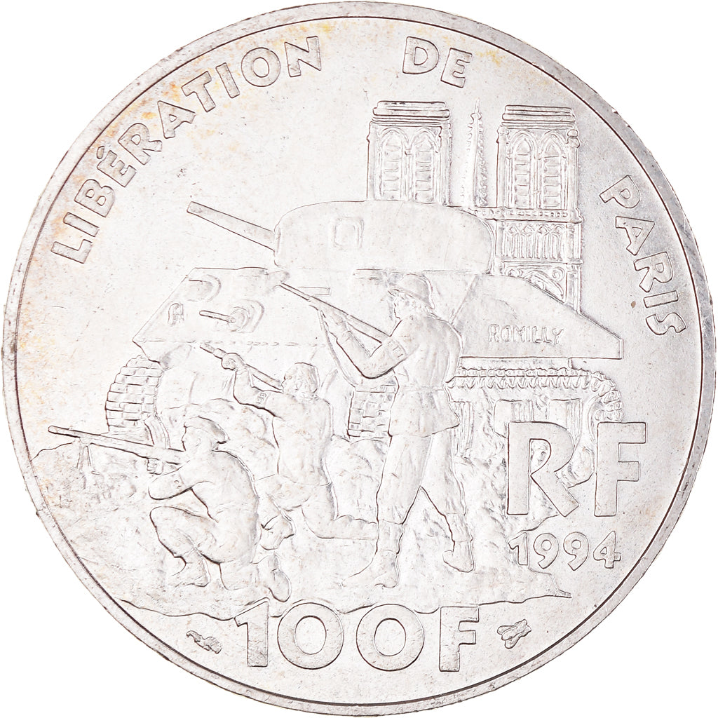 Moneta, Francia, Libération de Paris, 100 Francs, 1994, SPL-, Argento