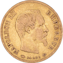 Moeda, França, Napoleon III, 10 Francs, 1855, Paris, VF(30-35), Dourado
