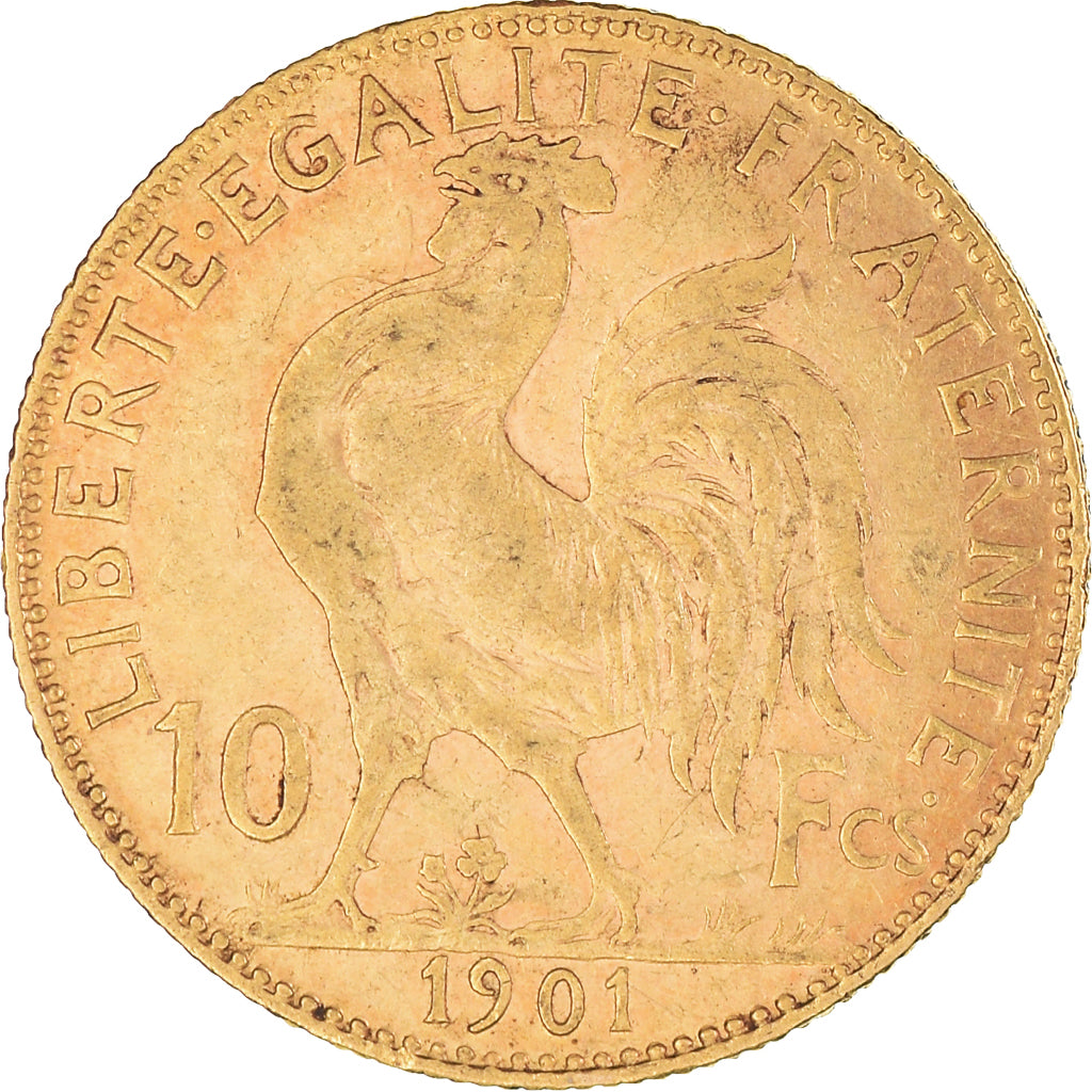 Munten, Frankrijk, Marianne, 10 Francs, 1901, Paris, ZF+, Goud, KM:846