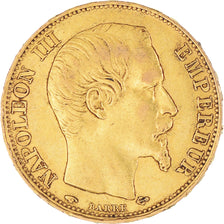 Coin, France, Napoleon III, 20 Francs, 1858, Paris, AU(50-53), Gold, KM:781.1