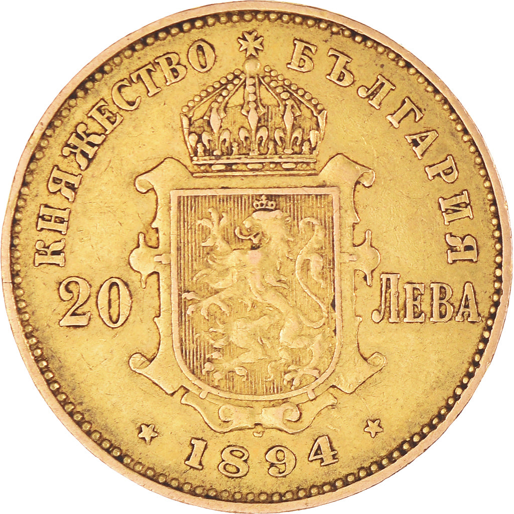Moneda, Bulgaria, Ferdinand I, 20 Leva, 1894, Kormoczbanya, Hungary, MBC+, Oro