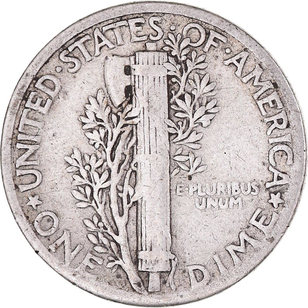 Coin, United States, Mercury Dime, Dime, 1937, U.S. Mint, Philadelphia