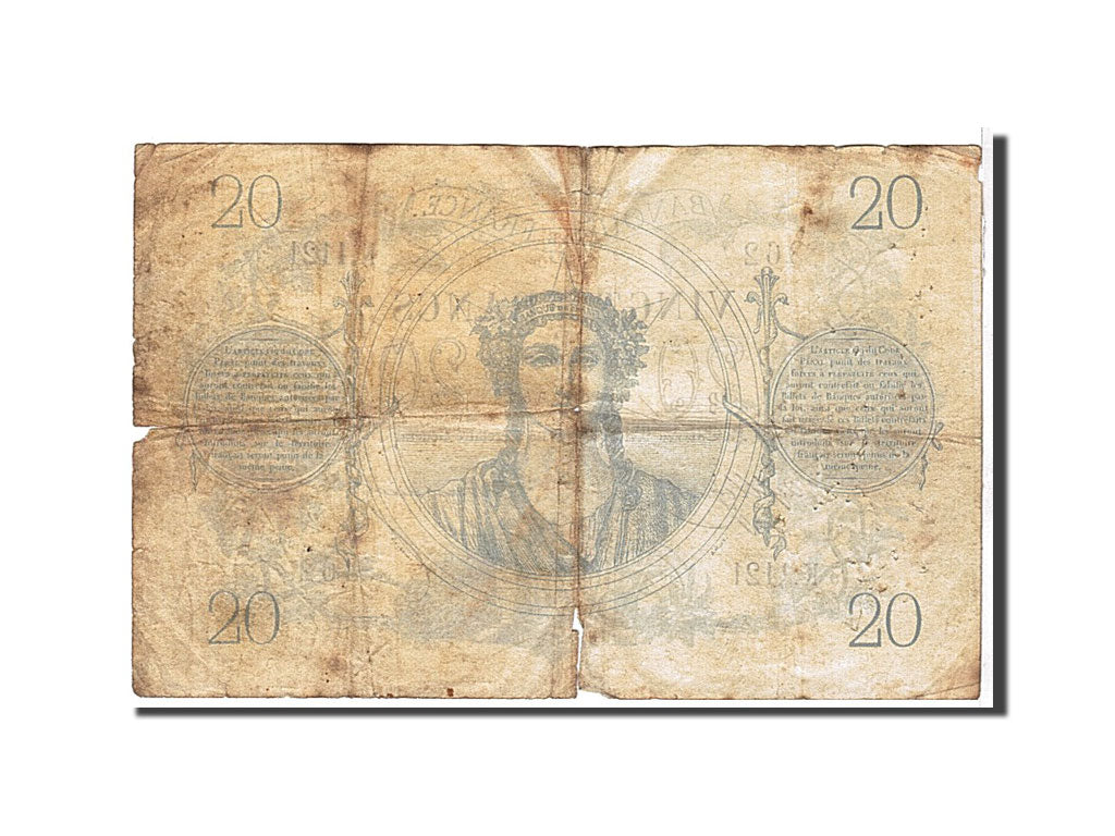 Banknote, France, 20 Francs, 20 F 1874-1905 ''Noir'', 1872, F(12-15), Fayette:A
