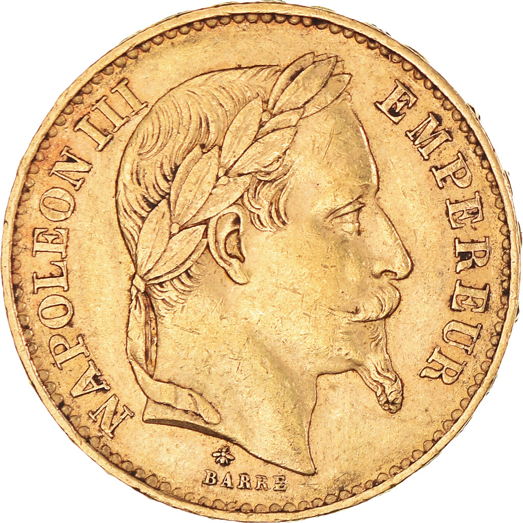Moneta, Francja, Napoleon III, Napoléon III, 20 Francs, 1870, Paris, AU(50-53)