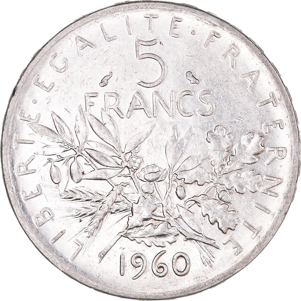 Coin, France, Semeuse, 5 Francs, 1960, MS(63), Silver, KM:926, Gadoury:770