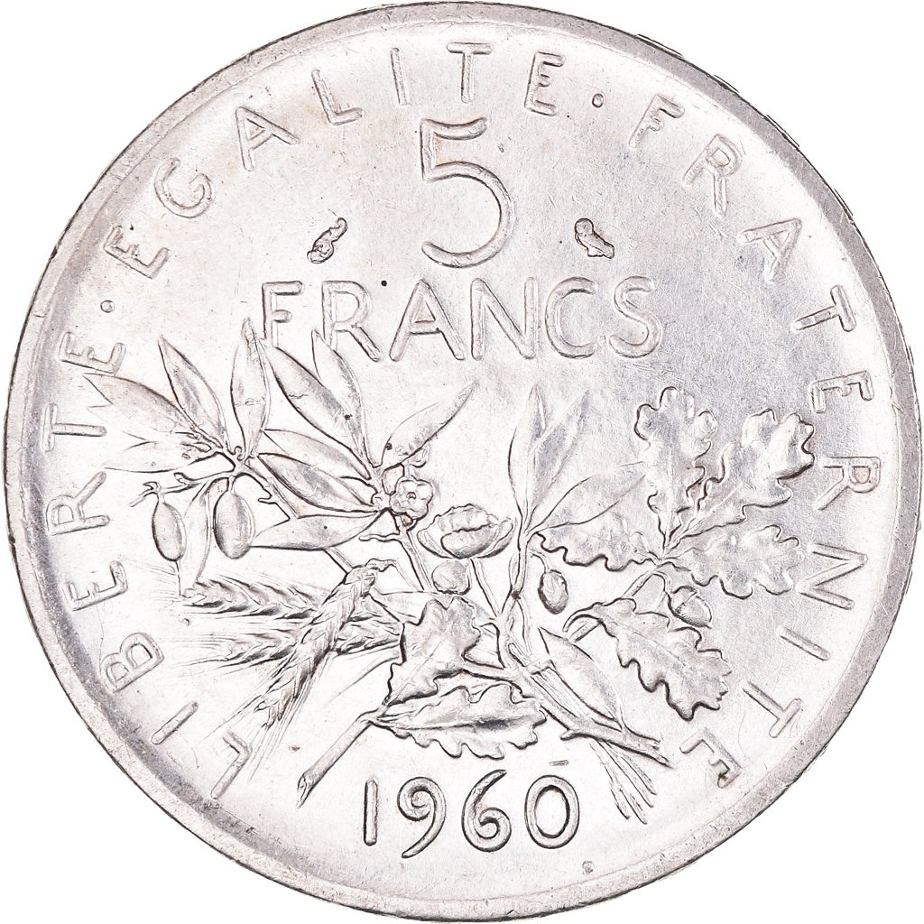 Coin, France, Semeuse, 5 Francs, 1960, MS(63), Silver, KM:926, Gadoury:770