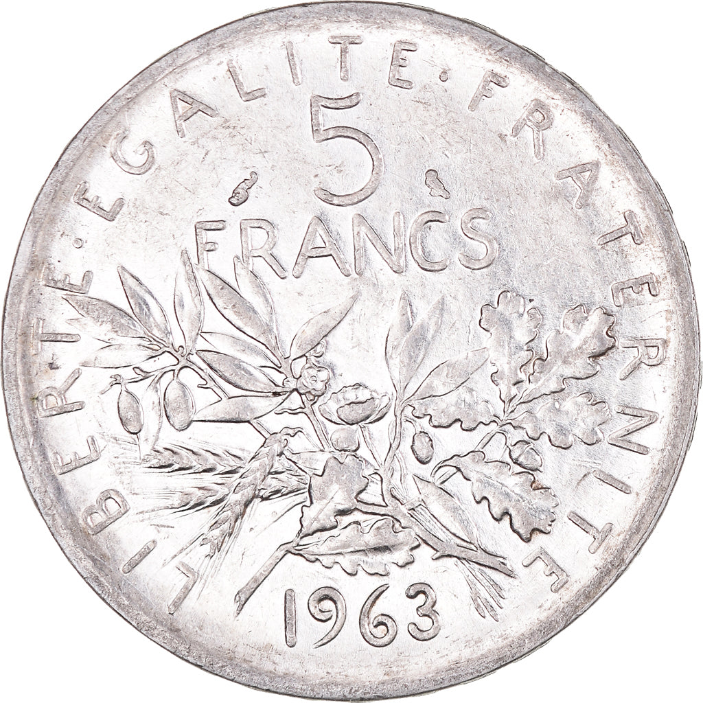 Coin, France, Semeuse, 5 Francs, 1963, Paris, MS(63), Silver, KM:926