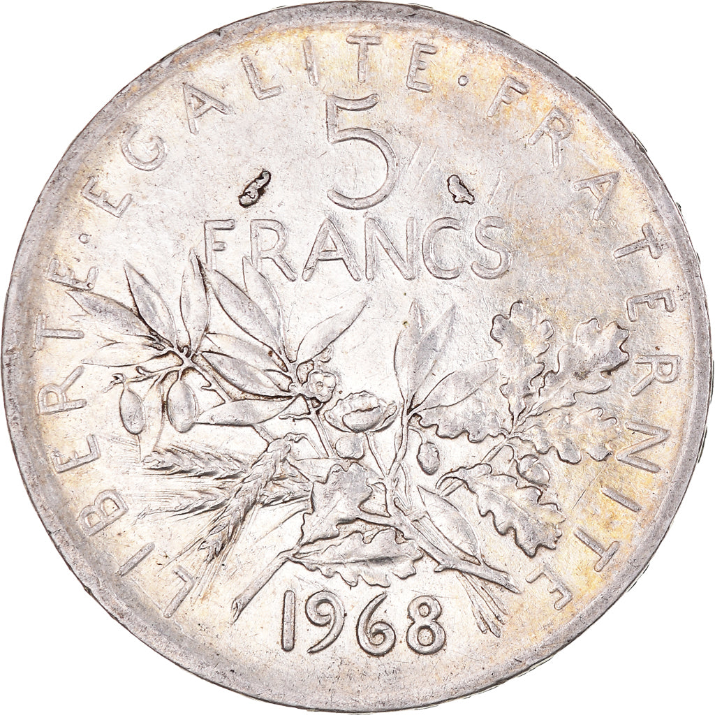 Coin, France, Semeuse, 5 Francs, 1968, Paris, AU(55-58), Silver, KM:926