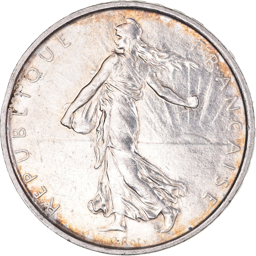 Moneta, Francia, Semeuse, 5 Francs, 1967, Paris, Iridescent toning, SPL-