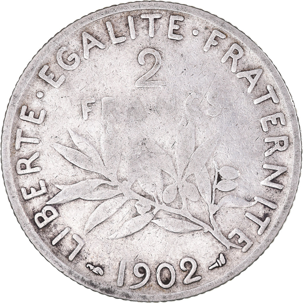 Monnaie, France, Semeuse, 2 Francs, 1902, Paris, TB+, Argent, Gadoury:532