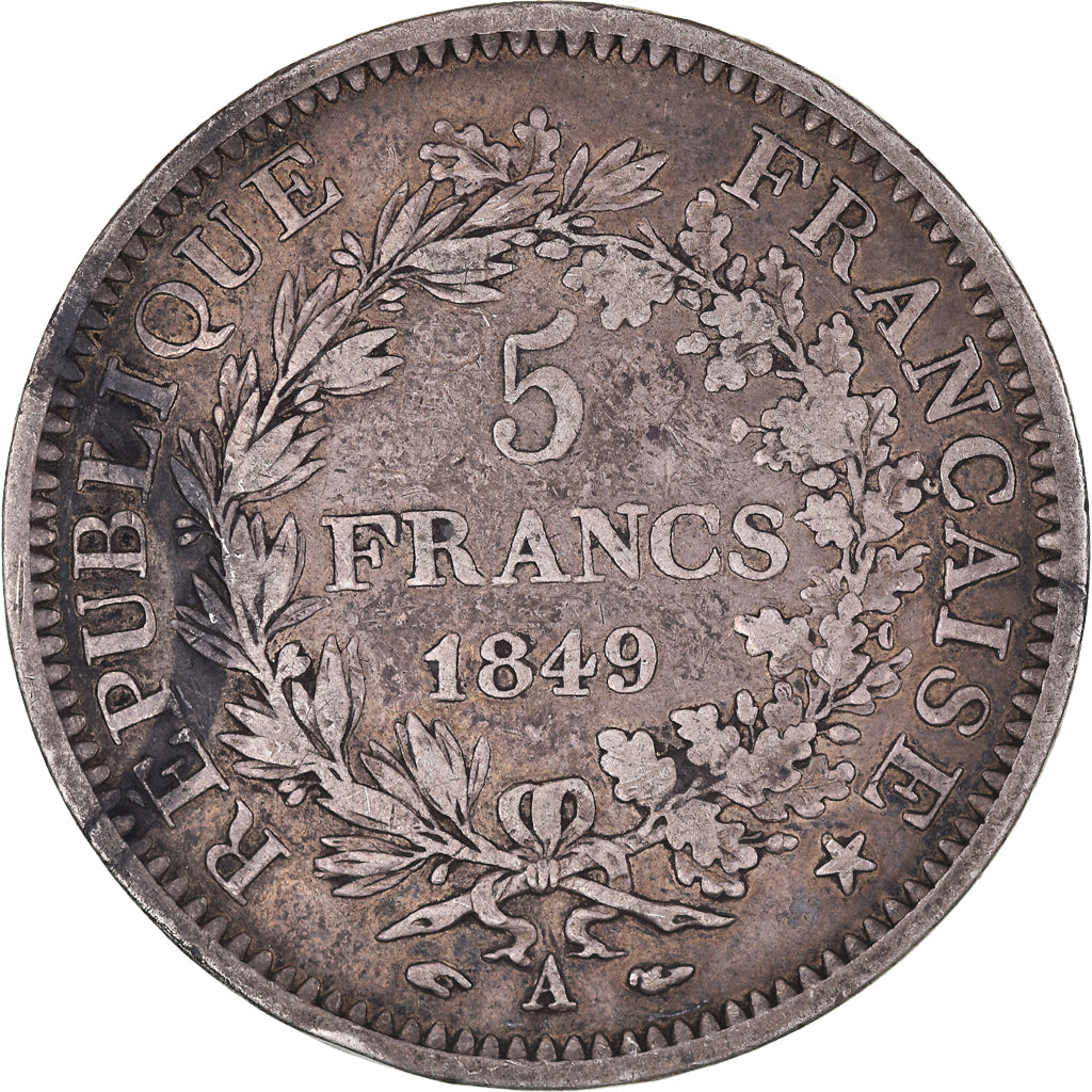 Monnaie, France, Hercule, 5 Francs, 1849, Paris, TB+, Argent, Gadoury:683
