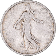 Moneta, Francia, Semeuse, Franc, 1905, Paris, MB+, Argento, KM:844.1